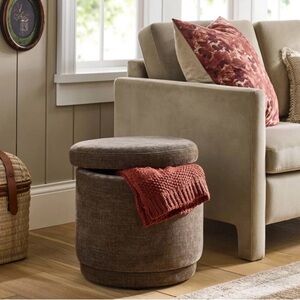 Swivel Storage Brown Ottoman— Threshold designed with Studio McGee BRAND NEW